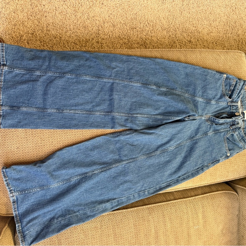 Wide Leg Blue Denim Jeans - Picture 3 of 4